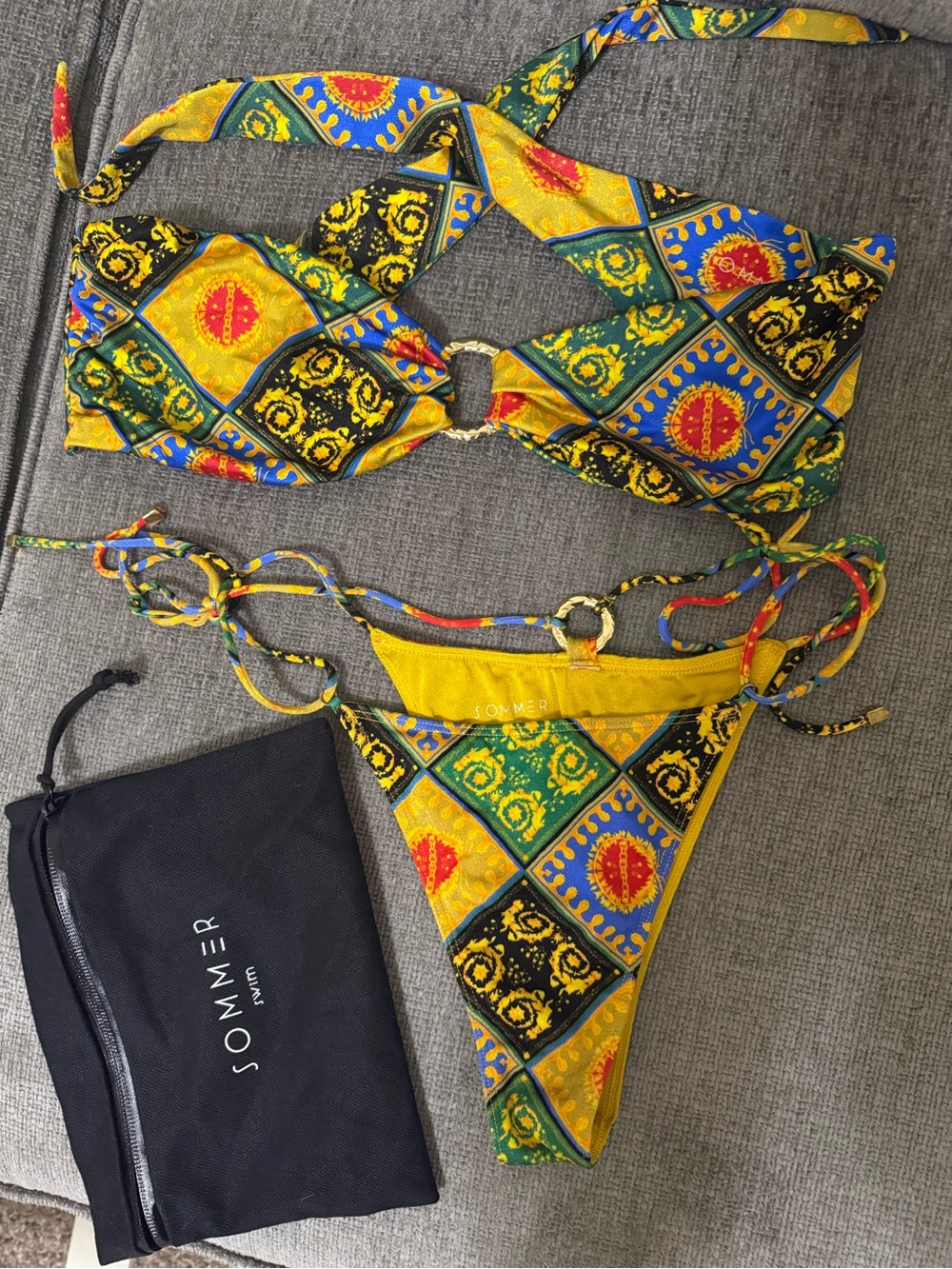Sommer Swim Bikini CECE Bandeau & DULCE Tie Side Bottom in Baroque - Picture 4 of 10
